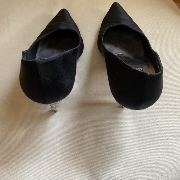 Anne Klein Black Evening Shoes Rhinestone Heels Women Sz 10 VTG 80’s MAKE OFFER! - Picture 7 of 9